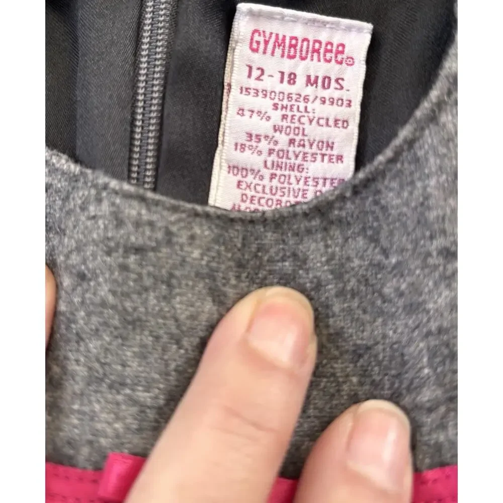 Gymboree girls Vtg CITY SIDEWALK 2003 Gray Wool Dress 12-18 mo Girl Dog Puppy